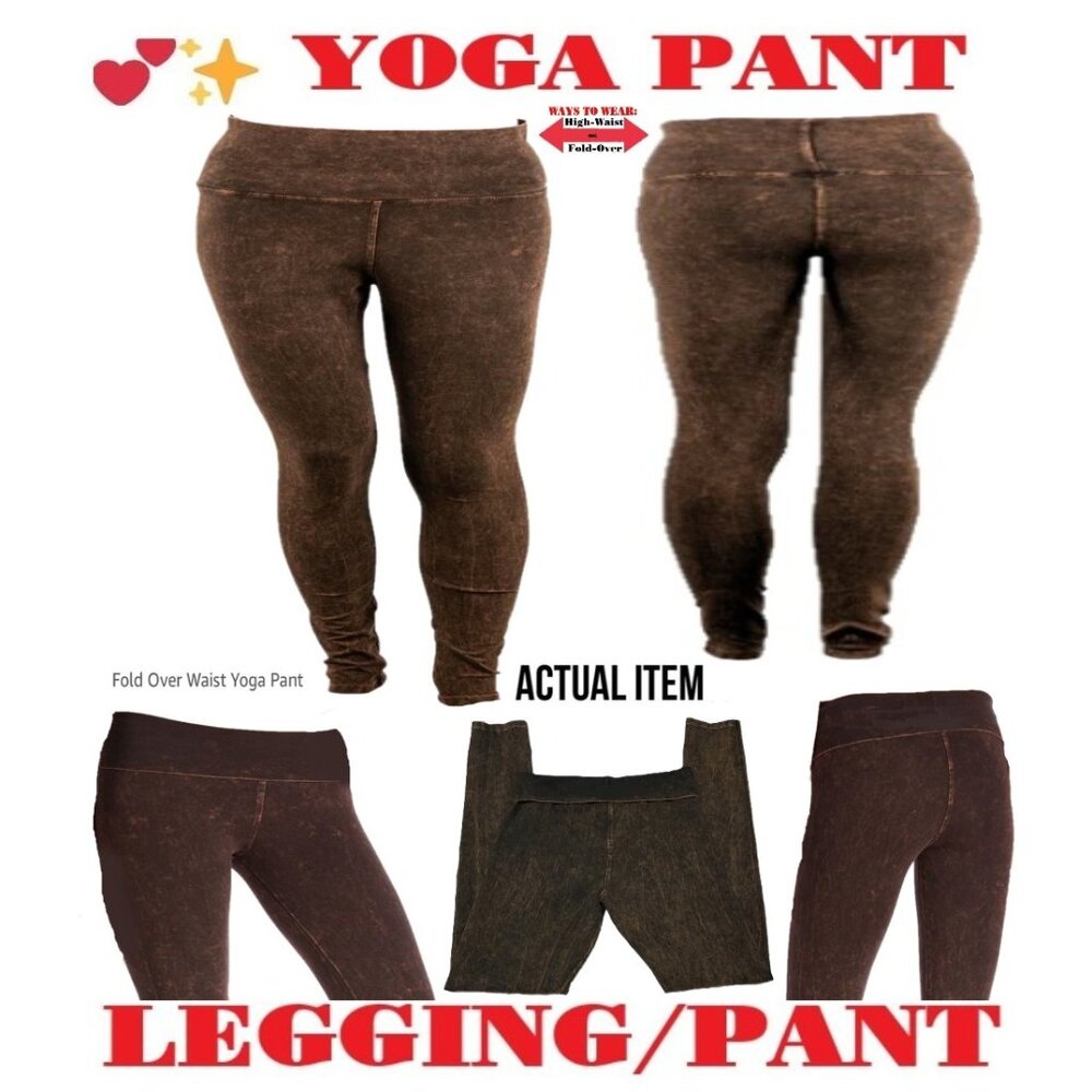 🛑BULLY High Waist ➕🆒 LEGGING PANT Fold Over SLIM LEG Mineral Wash 💸BUY NOW‼️